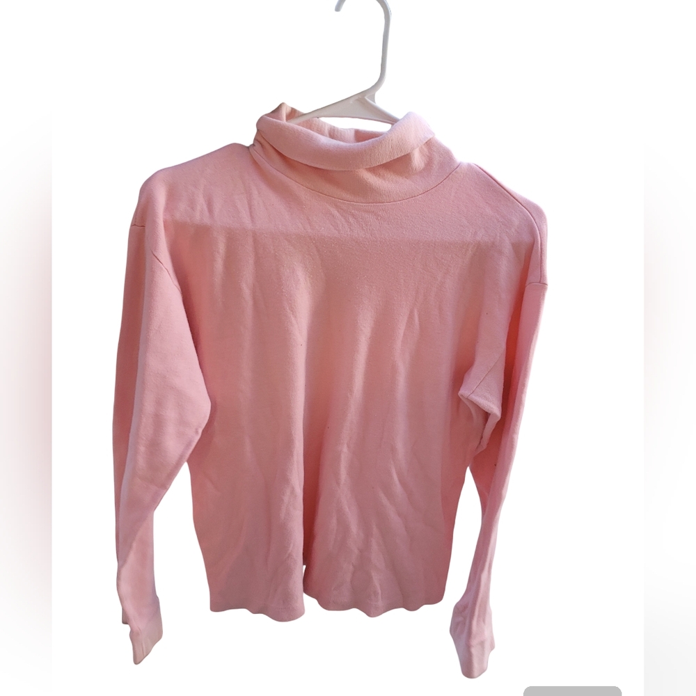 Vintage Obermeyer Pink Turtleneck Pullover Top Size S